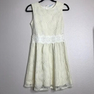 Cream Sunflower Floral Patterned Dress